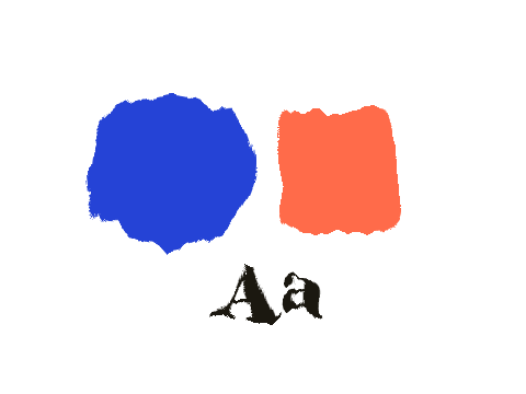 Flame Lick applied to a circle, a square and the letters Aa