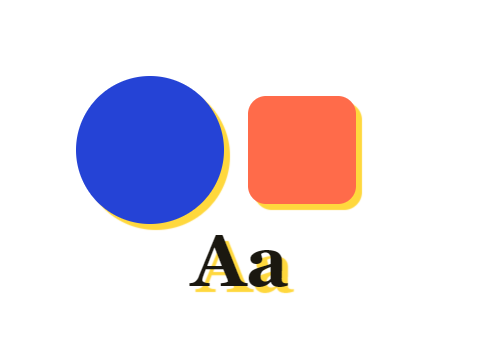 Hard Drop, Lemon applied to a circle, a square and the letters Aa