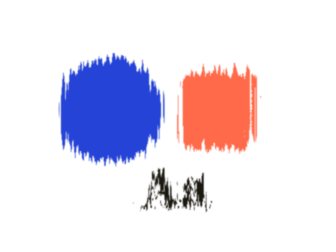 Melt applied to a circle, a square and the letters Aa