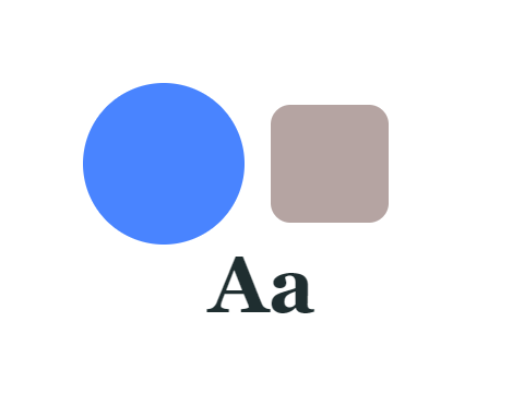 Motel Pool applied to a circle, a square and the letters Aa
