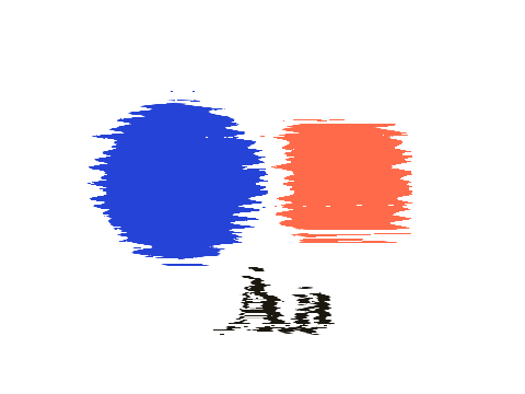 Scan Tear applied to a circle, a square and the letters Aa