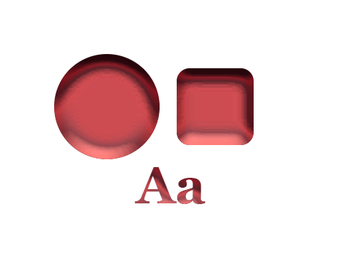 Sealing Wax applied to a circle, a square and the letters Aa