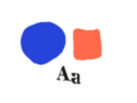Smoke Drift applied to a circle, a square and the letters Aa
