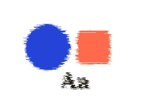 Tracking Error applied to a circle, a square and the letters Aa