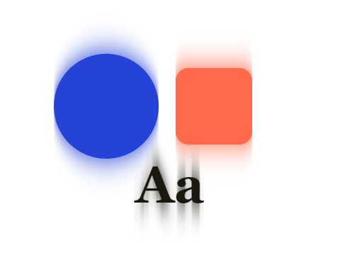 Vertical Bleed applied to a shape and a letterform