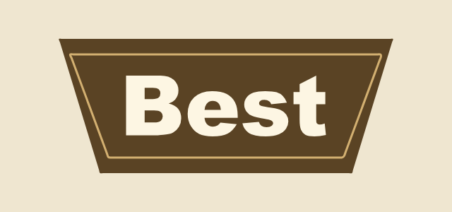 Tapered Plaque graphic style applied to the word Best