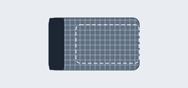 Ruled Grid Panel graphic style applied to a rounded card