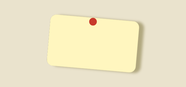 Pinned Note graphic style applied to a rounded card