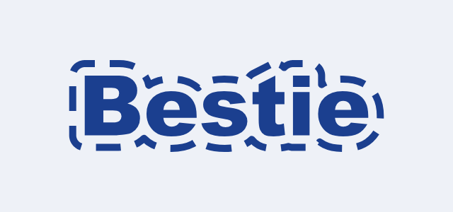 Cut Line graphic style applied to the word Bestie