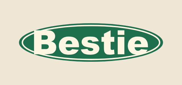 Oval Seal graphic style applied to the word Bestie