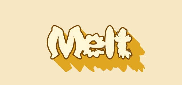 Chewed Extrude graphic style applied to the word Melt
