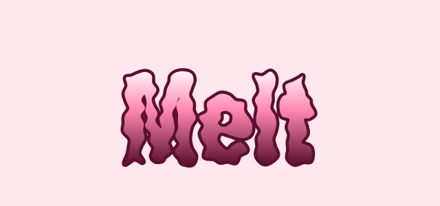 Taffy Pull graphic style applied to the word Melt