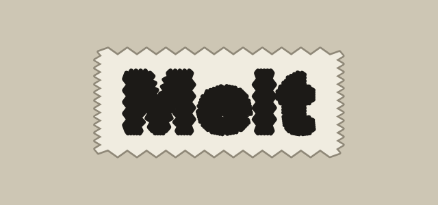 Torn Paper graphic style applied to the word Melt