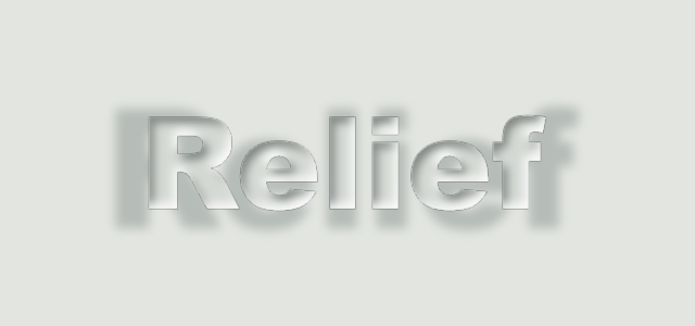 Sheet Swell graphic style applied to the word Relief