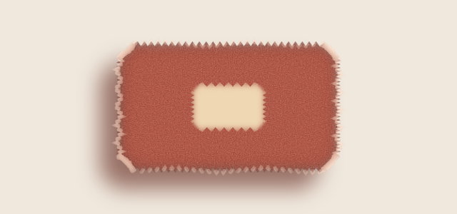 Felt Pad graphic style applied to a rounded card