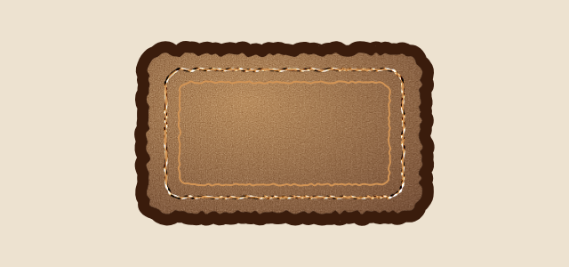 Leather Deboss graphic style applied to a rounded card