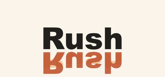 Bounce graphic style applied to the word Rush