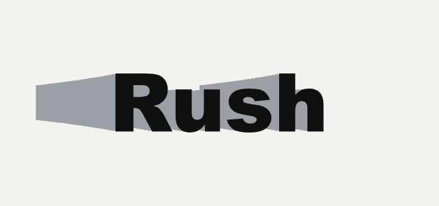 Speed Smear graphic style applied to the word Rush