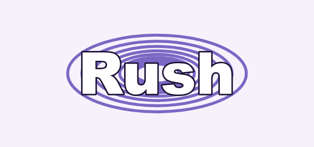 Wake graphic style applied to the word Rush