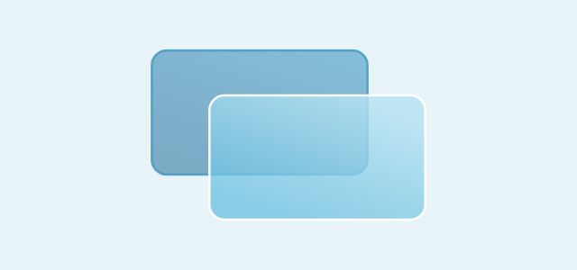 Double Pane graphic style applied to a rounded card