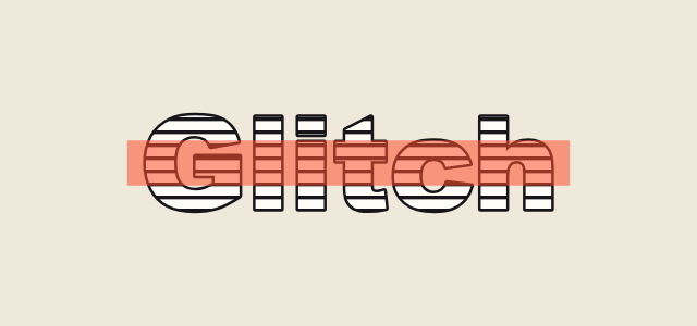 Scan Bars graphic style applied to the word Glitch