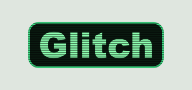 CRT Screen graphic style applied to the word Glitch