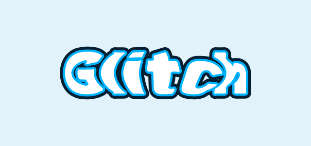 Lens Blow graphic style applied to the word Glitch
