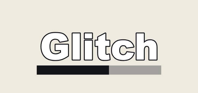 Load Bar graphic style applied to the word Glitch