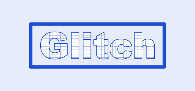 Wireframe graphic style applied to the word Glitch