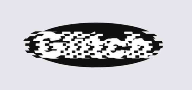 Torn Orb graphic style applied to the word Glitch