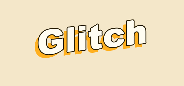 Uplink graphic style applied to the word Glitch