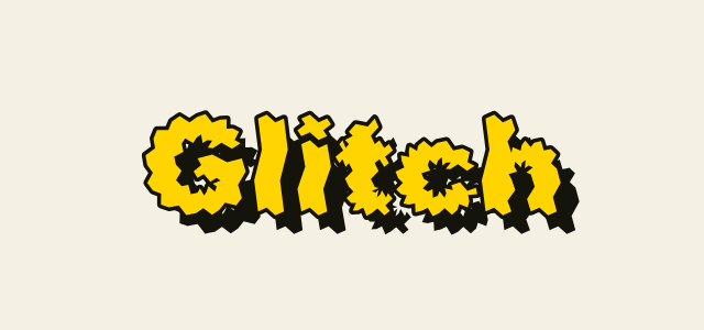 Sawtooth graphic style applied to the word Glitch