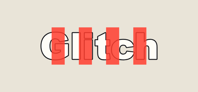 Shutter Bars graphic style applied to the word Glitch