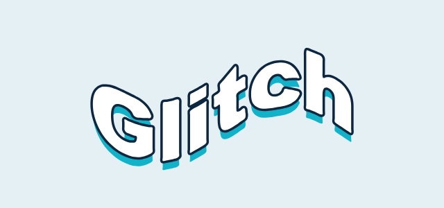 Signal Wave graphic style applied to the word Glitch
