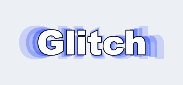 Zoom Burst graphic style applied to the word Glitch