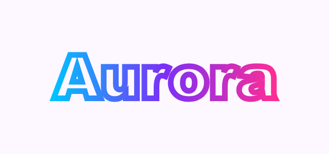 Gradient Wire graphic style applied to the word Aurora