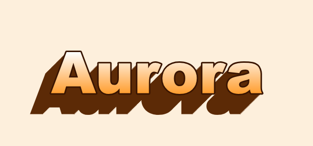 Ramp Lift graphic style applied to the word Aurora