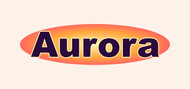 Radial Orb graphic style applied to the word Aurora