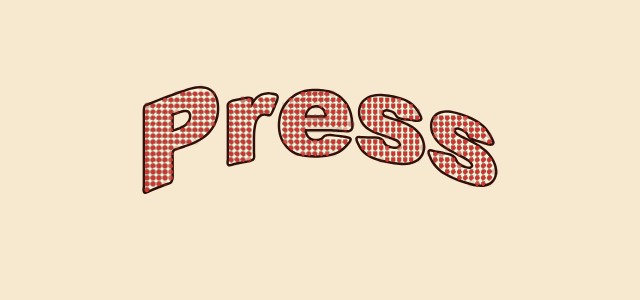 Arc Screen graphic style applied to the word Press