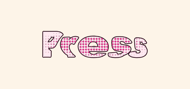 Lens Screen graphic style applied to the word Press