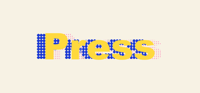 Misregister graphic style applied to the word Press