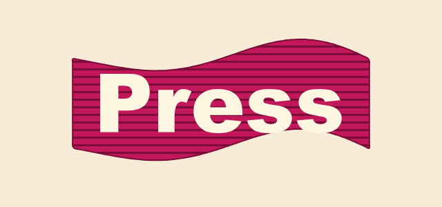 Screen Ribbon graphic style applied to the word Press