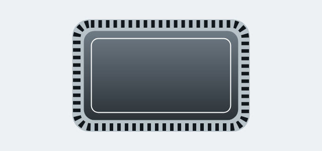 Knurled Edge graphic style applied to a rounded card