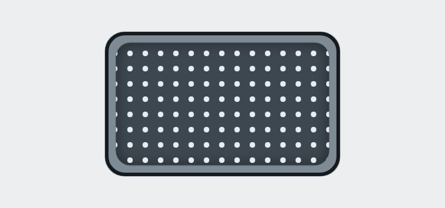 Rivet Plate graphic style applied to a rounded card