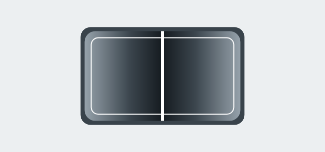 Split Faceplate graphic style applied to a rounded card