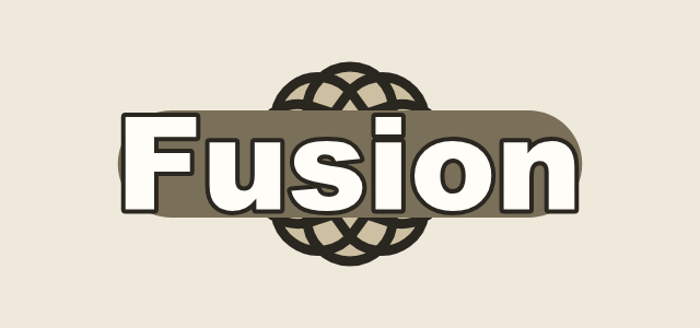Fanned Plate graphic style applied to the word Fusion