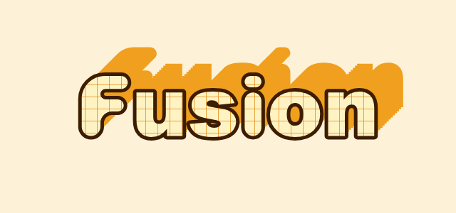 Gum Grid graphic style applied to the word Fusion