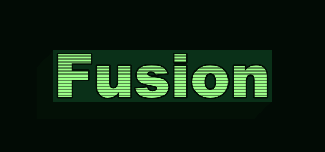 Scan Slab graphic style applied to the word Fusion