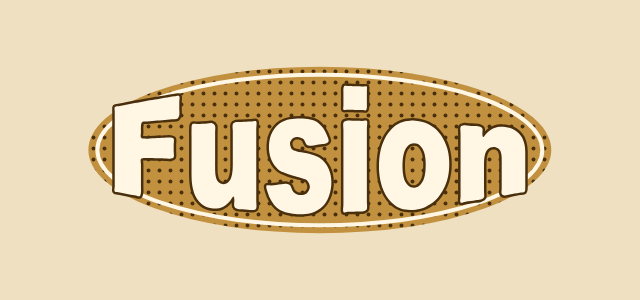 Squeeze Seal graphic style applied to the word Fusion