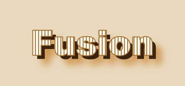 Stripe Fall graphic style applied to the word Fusion